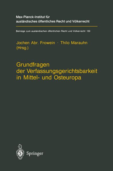 Produktbild: Grundfragen der Verfassungsgerichtsbarkeit in Mittel- und Osteuropa