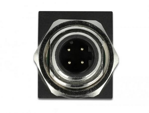 Produktbild: Delock M12 / RJ45 Netzwerk Adapter [1x M12-Stecker - 1x RJ45-Buchse] Schwarz