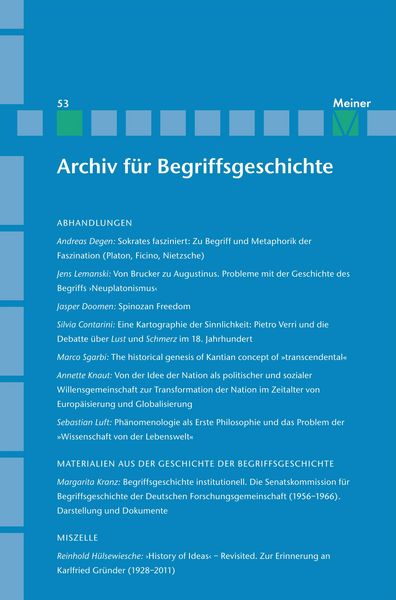 Produktbild: Archiv f&uuml;r Begriffsgeschichte. Band 53