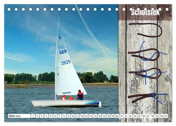 Produktbild: Schnittige Jollen - wichtige Knoten (Tischkalender 2026 DIN A5 quer), CALVENDO Monatskalender