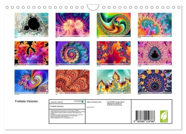 Produktbild: Fraktale Visionen (Wandkalender 2027 DIN A4 quer), CALVENDO Monatskalender
