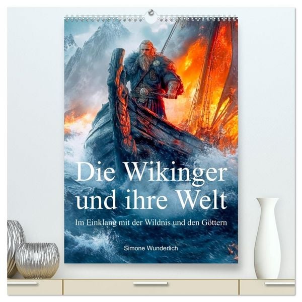 Produktbild: Die Wikinger und ihre Welt - Im Einklang mit der Wildnis und den G&ouml;ttern (hochwertiger Premium Wandkalender 2026 DIN A2 hoch), Kunstdruck in Hochglanz