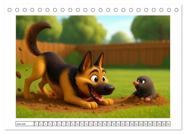 Produktbild: Sch&auml;ferhund im fr&ouml;hlichen Dienst (Tischkalender 2026 DIN A5 quer), CALVENDO Monatskalender