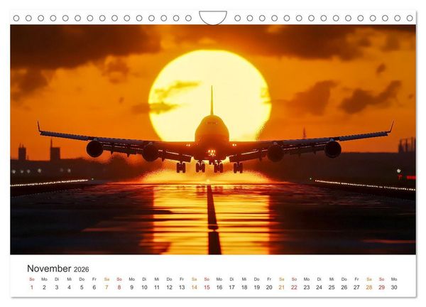 Produktbild: Flugzeuge - Stahlriesen am Himmel (Wandkalender 2026 DIN A4 quer), CALVENDO Monatskalender