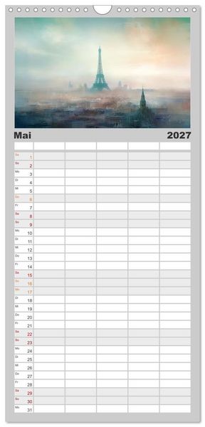 Produktbild: Familienplaner 2027 - Fantasiest&auml;dte mit 5 Spalten (Wandkalender, 21 x 45 cm) CALVENDO