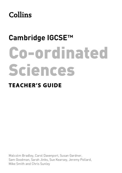 Produktbild: Cambridge Igcse(tm) Co-Ordinated Sciences Teacher Guide