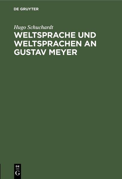 Produktbild: Weltsprache und Weltsprachen an Gustav Meyer