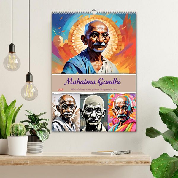 Produktbild: Mahatma Gandhi (Wandkalender 2026 DIN A2 hoch), CALVENDO Monatskalender