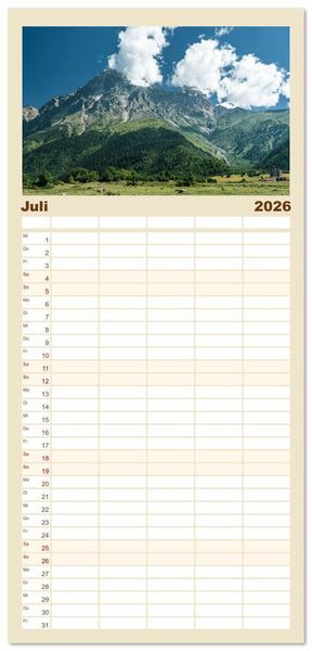 Produktbild: Familienplaner 2026 - Georgien - Neuzeit-Chroniken mit 5 Spalten (Wandkalender, 21 x 45 cm) CALVENDO