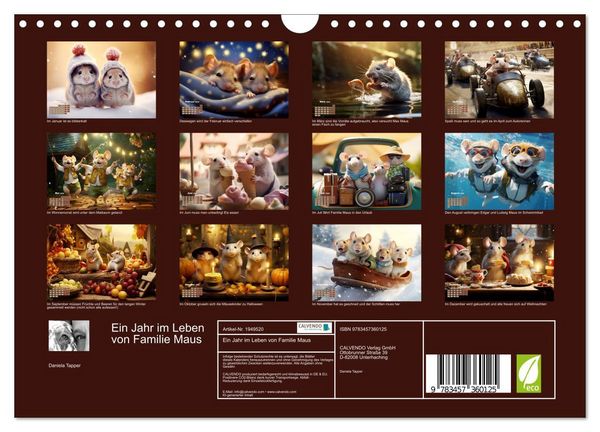 Produktbild: Ein Jahr im Leben von Familie Maus (Wandkalender 2026 DIN A4 quer), CALVENDO Monatskalender