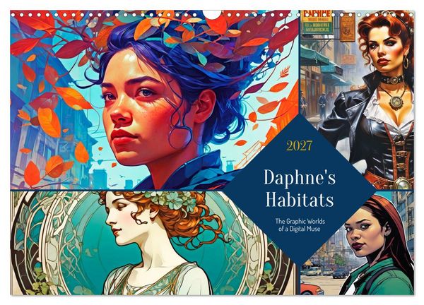 Produktbild: Daphne&rsquo;s Habitats, the Graphic Worlds of a Digital Muse (Wall Calendar 2027 DIN A3 landscape), CALVENDO 12 Month Wall Calendar