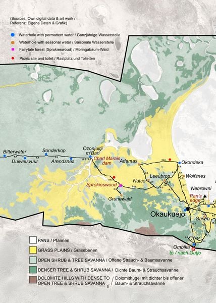 Produktbild: ETOSHA KARTE mit Fotogalerie