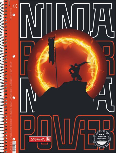 Produktbild: Brunnen Collegeblock Premium Ninja Power &brvbar; A4, Lineatur 27, 80 Blatt