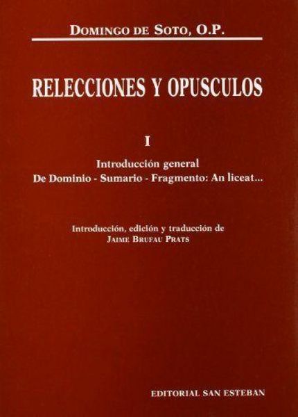 Produktbild: Introducci&oacute;n general, de dominio, sumario, fragmento "an liceat--"