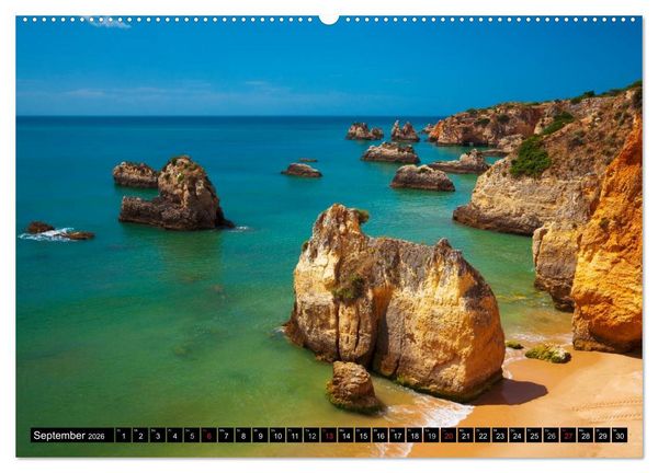 Produktbild: Str&auml;nde, Felsen und Meer - ALGARVE 2026 (hochwertiger Premium Wandkalender 2026 DIN A2 quer), Kunstdruck in Hochglanz