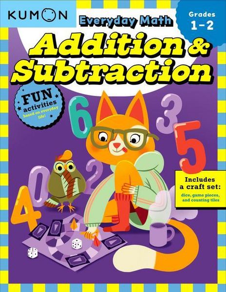 Produktbild: Kumon Everyday Math: Addition & Subtraction-Fun Activities for Grades 1-2-Complete with Dice, Game Pieces, and Counting Tiles!