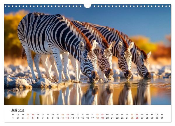 Produktbild: Zebras - Streifz&uuml;ge durch die Steppe (Wandkalender 2026 DIN A3 quer), CALVENDO Monatskalender