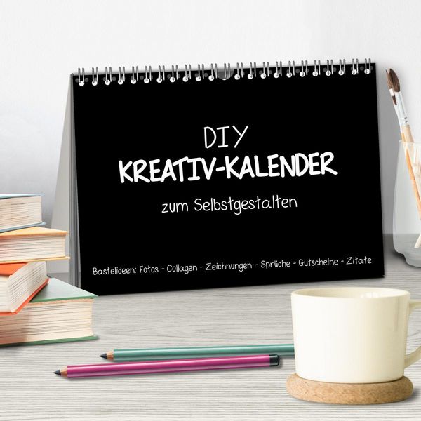 Produktbild: Bastelkalender: DIY Kreativ-Kalender -schwarz- (Tischkalender 2026 DIN A5 quer), CALVENDO Monatskalender