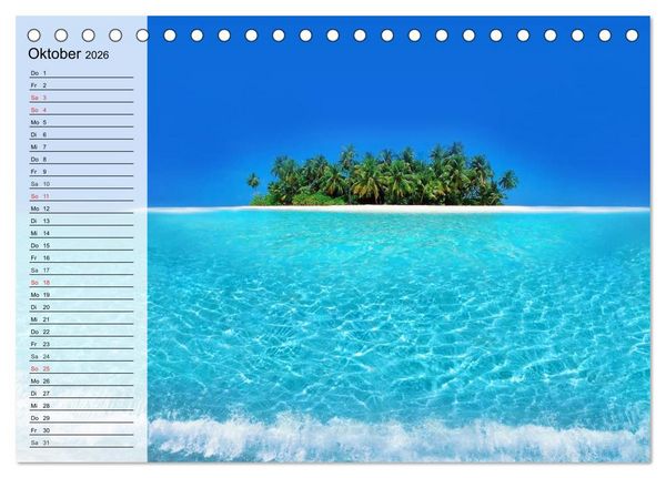 Produktbild: S&uuml;dseetr&auml;ume. Paradiese im Pazifik (Tischkalender 2026 DIN A5 quer), CALVENDO Monatskalender