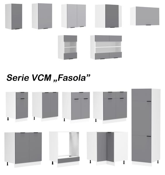 Produktbild: K&uuml;chenschrank B. 60 cm H&auml;ngeschrank K&uuml;che Fasola