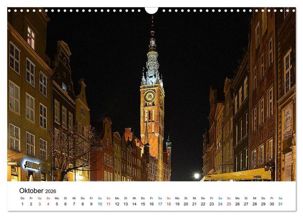 Produktbild: Das alte Danzig - Ein Stadtbummel am Abend (Wandkalender 2026 DIN A3 quer), CALVENDO Monatskalender