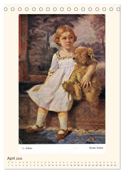Produktbild: Erste Liebe - Teddyb&auml;ren auf alten Ansichtskarten (Tischkalender 2026 DIN A5 hoch), CALVENDO Monatskalender