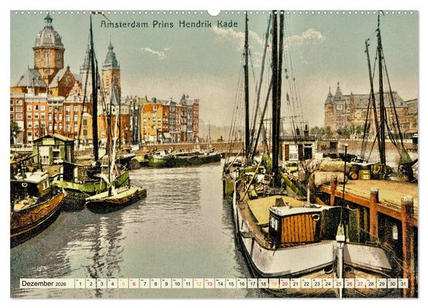 Produktbild: Amsterdam um 1900 (Wandkalender 2026 DIN A2 quer), CALVENDO Monatskalender