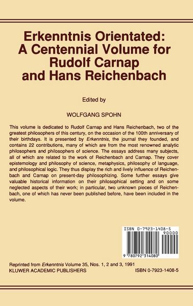 Produktbild: Erkenntnis Orientated: A Centennial Volume for Rudolf Carnap and Hans Reichenbach