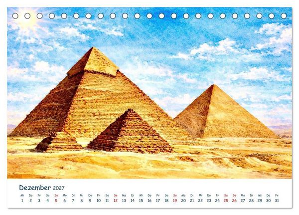 Produktbild: Reisetr&auml;ume Traumreisen. Die sch&ouml;nsten Reiseziele der Welt in Watercolor (Tischkalender 2027 DIN A5 quer), CALVENDO Monatskalender