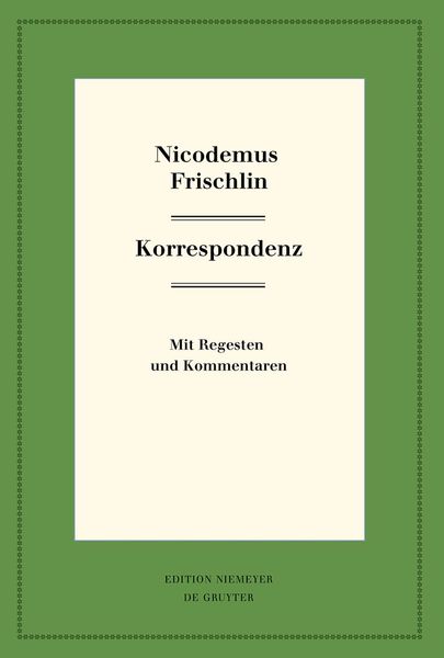 Produktbild: Nicodemus Frischlin: Korrespondenz