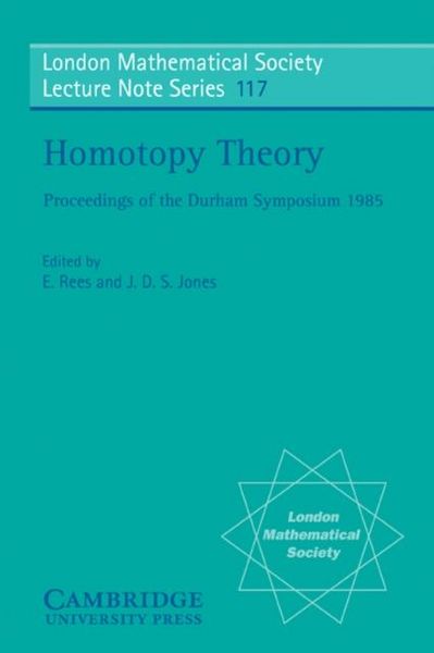 Produktbild: Homotopy Theory: Proceedings of the Durham Symposium 1985