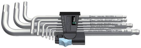 Produktbild: Wera 3950/9 Winkelschraubendreher-Set 1.5 mm, 2 mm, 2.5 mm, 3 mm, 4 mm, 5 mm, 6 mm, 8 mm, 10 mm 9teilig