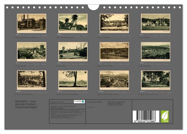 Produktbild: Saarland - vunn domols (frieher), Industrieanlagen (Wandkalender 2026 DIN A4 quer), CALVENDO Monatskalender