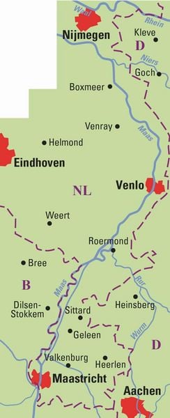 Produktbild: BVA ADFC Regionalkarte Limburg, mit Knotenpunkten 1:75.000