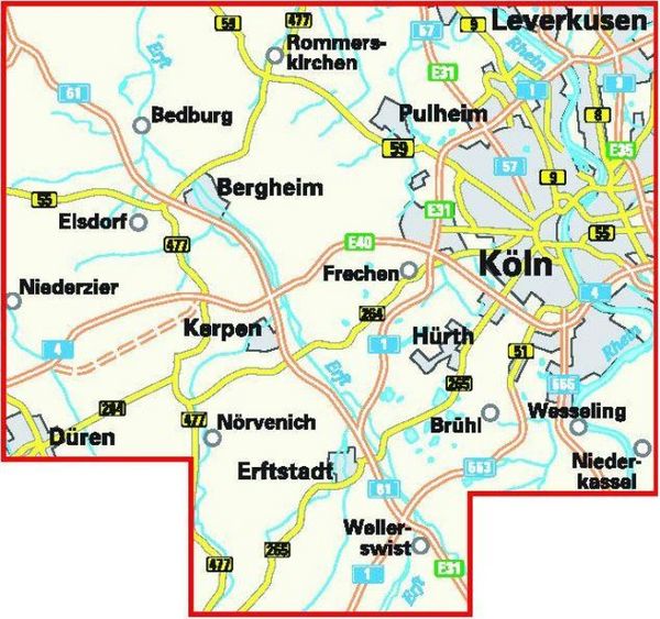 Produktbild: BVA Radwanderkarte Rhein-Erft-Kreis die sch&ouml;nsten Radtouren 1:50.000