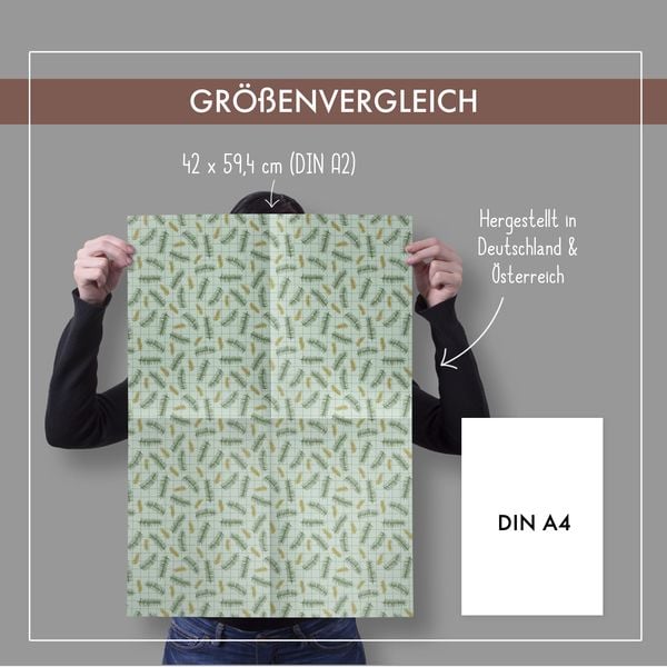 Produktbild: Geschenkpapier Set Weihnachten f&uuml;r Erwachsene: Tannenzweige, kariert (modern, edel, gr&uuml;n)
