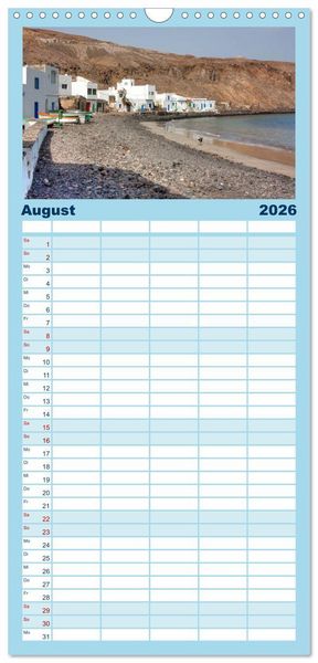 Produktbild: Familienplaner 2026 - Fuerteventura mit 5 Spalten (Wandkalender, 21 x 45 cm) CALVENDO