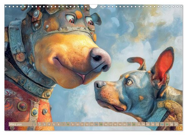 Produktbild: Punkerhunde - Witzige Illustrationen (Wandkalender 2026 DIN A3 quer), CALVENDO Monatskalender