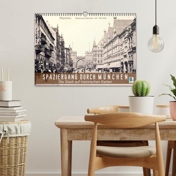 Produktbild: Spaziergang durch M&uuml;nchen &ndash; Die Stadt auf historischen Karten (Wandkalender 2026 DIN A3 quer), CALVENDO Monatskalender