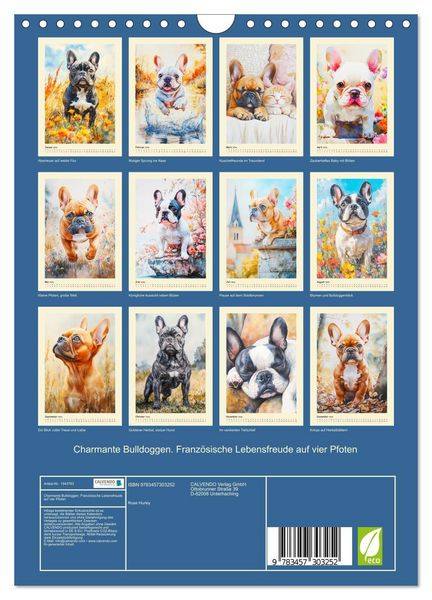 Produktbild: Charmante Bulldoggen. Franz&ouml;sische Lebensfreude auf vier Pfoten (Wandkalender 2026 DIN A4 hoch), CALVENDO Monatskalender