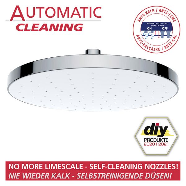 Produktbild: Regenduschkopf Automatic Cleaning &Oslash; 22,5 cm, Anti-Kalk Universal-Kopfbrause