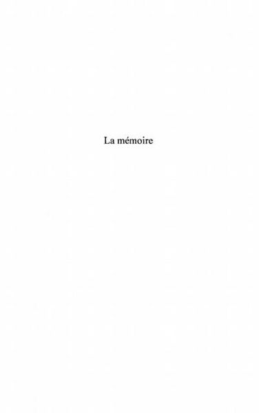 Produktbild: La memoire