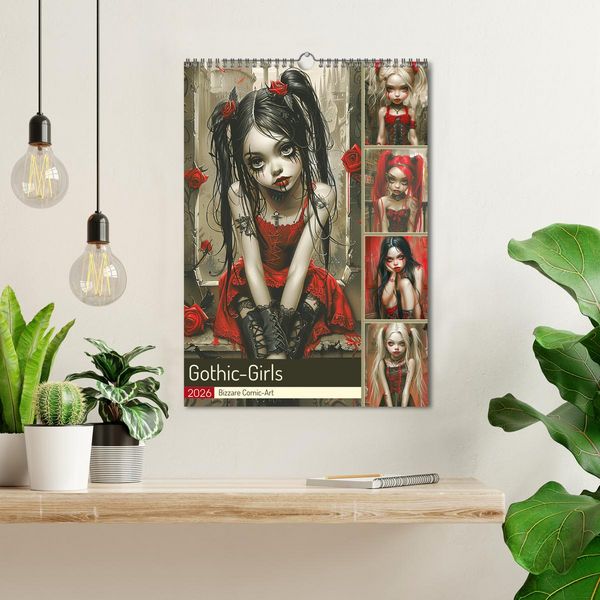 Produktbild: Gothic-Girls. Bizzare Comic-Art (Wandkalender 2026 DIN A3 hoch), CALVENDO Monatskalender