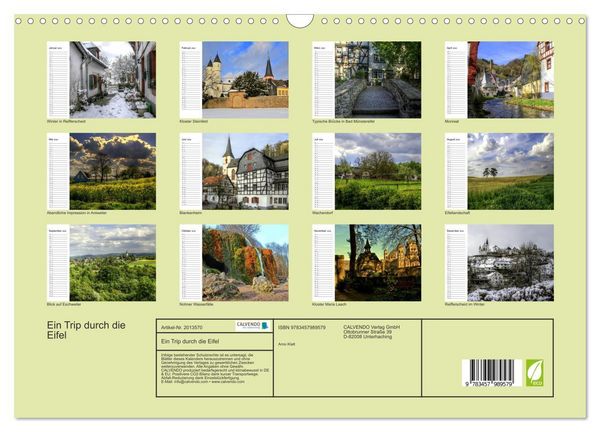 Produktbild: Ein Trip durch die Eifel (Wandkalender 2026 DIN A3 quer), CALVENDO Monatskalender