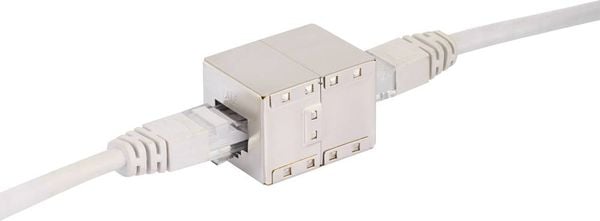 Produktbild: Renkforce RJ45 Netzwerk Adapter CAT 6 [1x RJ45-Buchse - 1x RJ45-Buchse] Metall