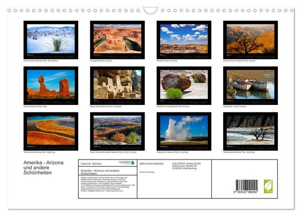 Produktbild: Amerika - Arizona und andere Sch&ouml;nheiten (Wandkalender 2026 DIN A3 quer), CALVENDO Monatskalender