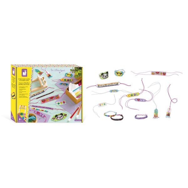 Produktbild: Bastel-Schmuckset f&uuml;r Kinder mit Perlen und Webrahmen (13 Schmuckst&uuml;cke)