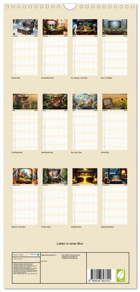 Produktbild: Familienplaner 2027 - Leben in einer Box mit 5 Spalten (Wandkalender, 21 x 45 cm) CALVENDO