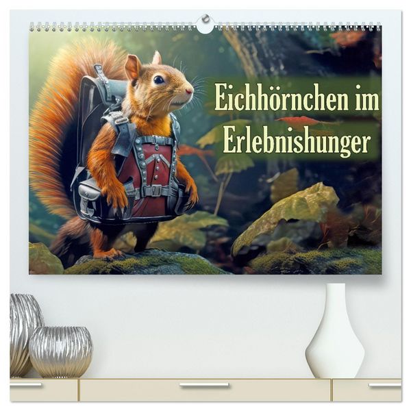 Produktbild: Eichh&ouml;rnchen im Erlebnishunger (hochwertiger Premium Wandkalender 2026 DIN A2 quer), Kunstdruck in Hochglanz