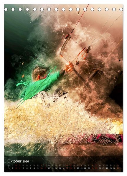 Produktbild: Kitesurfen - einfach cool (Tischkalender 2026 DIN A5 hoch), CALVENDO Monatskalender